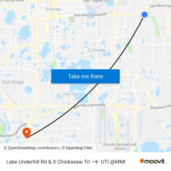 Lake Underhill Rd & S Chickasaw Trl to UTI @MMI map