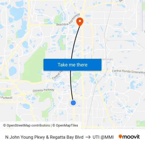 N John Young Pkwy & Regatta Bay Blvd to UTI @MMI map