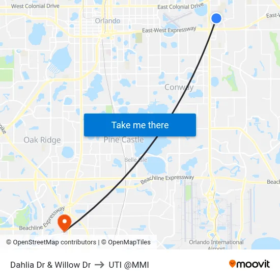 Dahlia Dr & Willow Dr to UTI @MMI map
