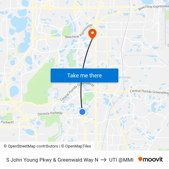 S John Young Pkwy & Greenwald Way N to UTI @MMI map