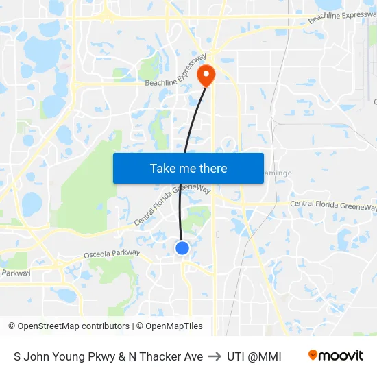 S John Young Pkwy & N Thacker Ave to UTI @MMI map