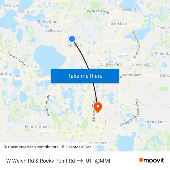 W Welch Rd & Rocky Point Rd to UTI @MMI map