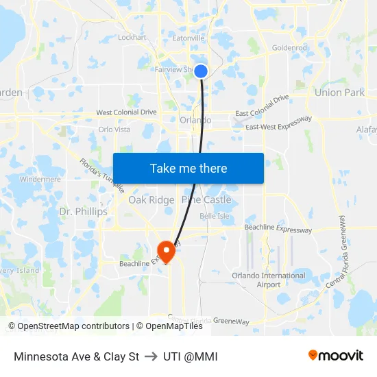Minnesota Ave & Clay St to UTI @MMI map