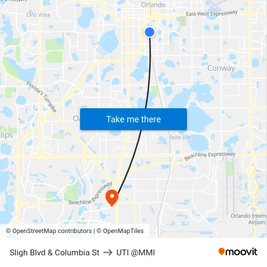 Sligh Blvd & Columbia St to UTI @MMI map