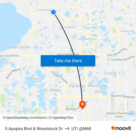 S Apopka Blvd & Woodstock Dr to UTI @MMI map