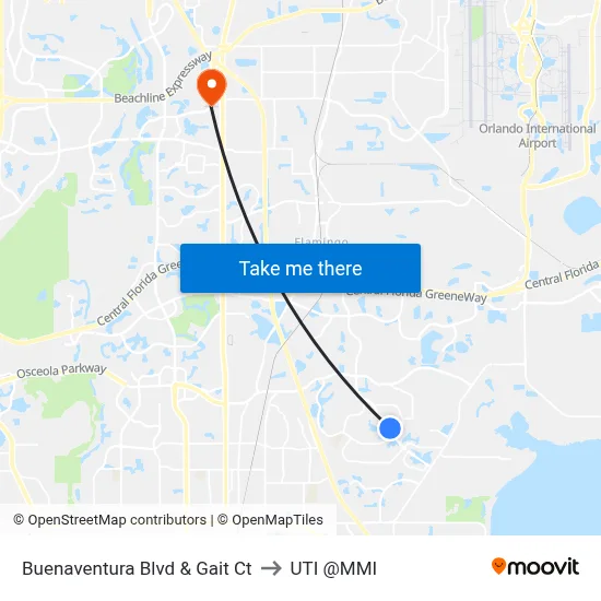 Buenaventura Blvd & Gait Ct to UTI @MMI map