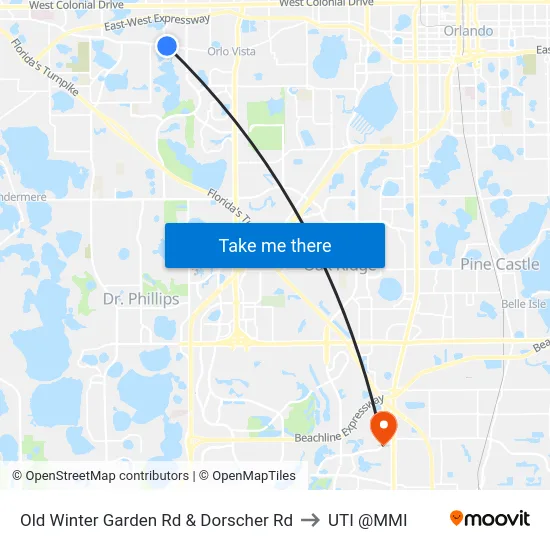 Old Winter Garden Rd & Dorscher Rd to UTI @MMI map