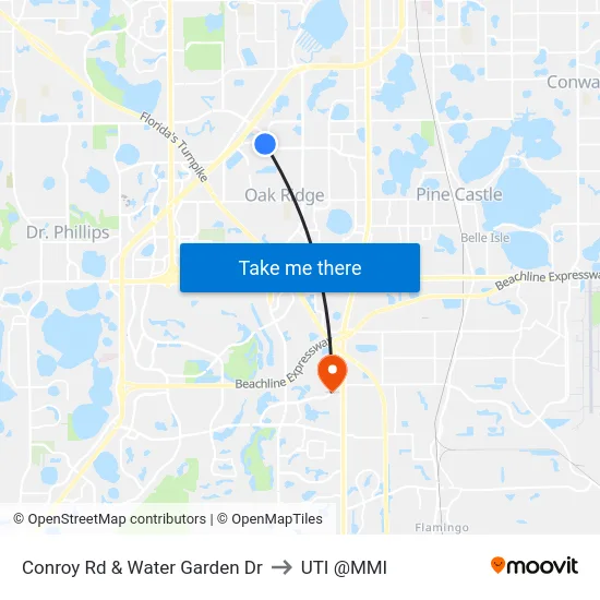 Conroy Rd & Water Garden Dr to UTI @MMI map