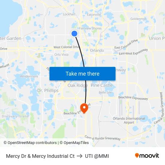 Mercy Dr & Mercy Industrial Ct to UTI @MMI map