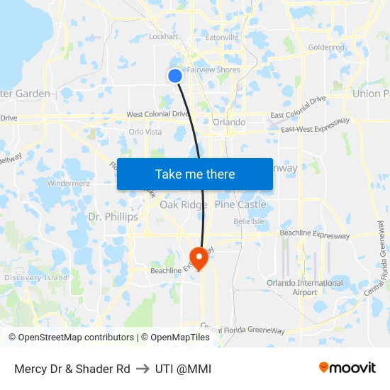 Mercy Dr & Shader Rd to UTI @MMI map