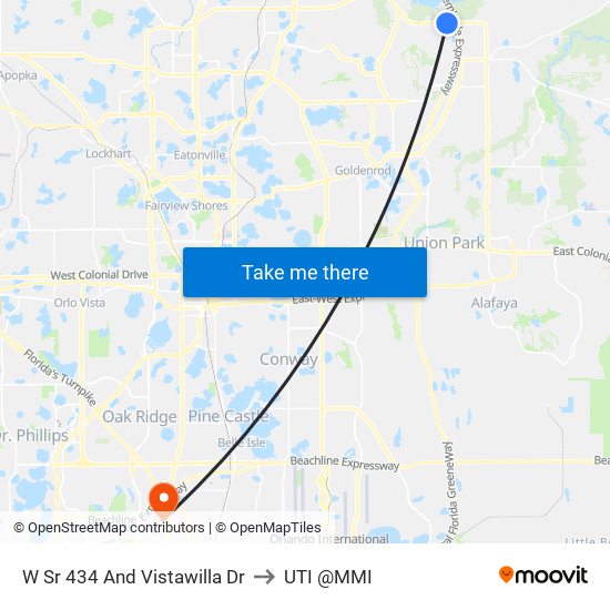 W Sr 434 And Vistawilla Dr to UTI @MMI map