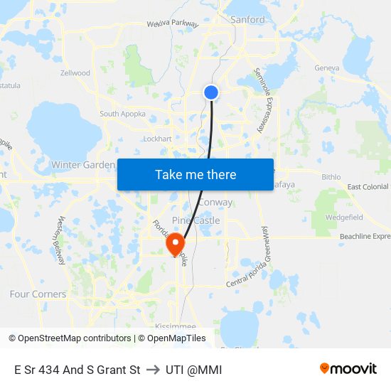 E Sr 434 And S Grant St to UTI @MMI map