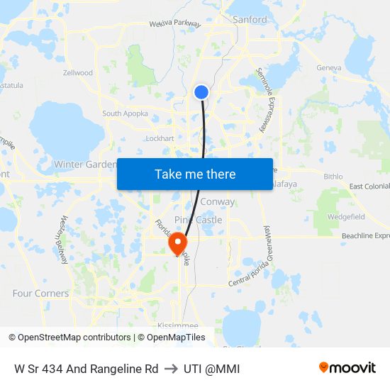 W Sr 434 And Rangeline Rd to UTI @MMI map