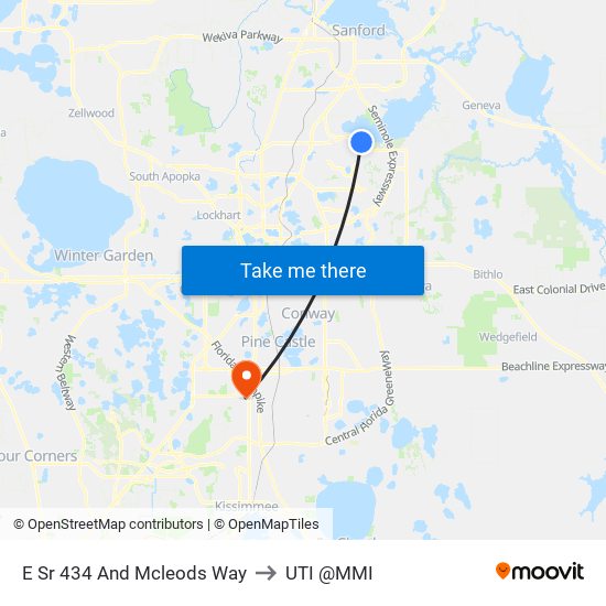 E Sr 434 And Mcleods Way to UTI @MMI map