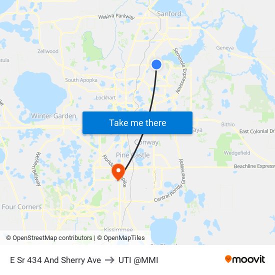 E Sr 434 And Sherry Ave to UTI @MMI map