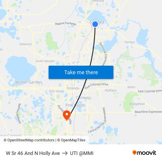 W Sr 46 And N Holly Ave to UTI @MMI map