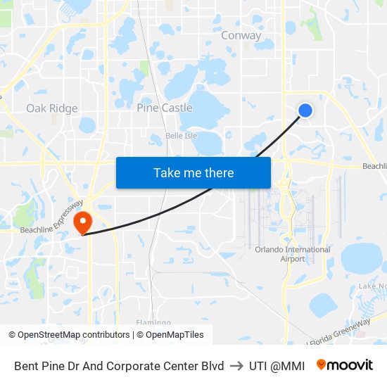 Bent Pine Dr And Corporate Center Blvd to UTI @MMI map