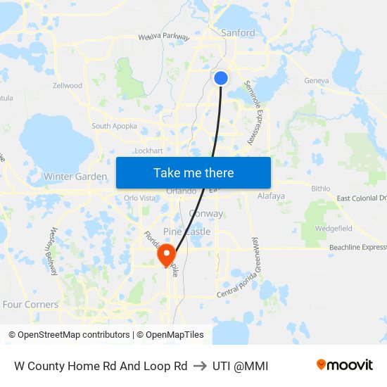 W County Home Rd And Loop Rd to UTI @MMI map