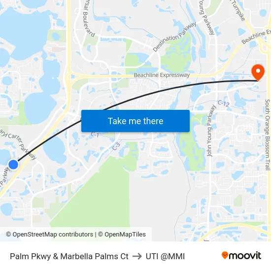Palm Pkwy & Marbella Palms Ct to UTI @MMI map