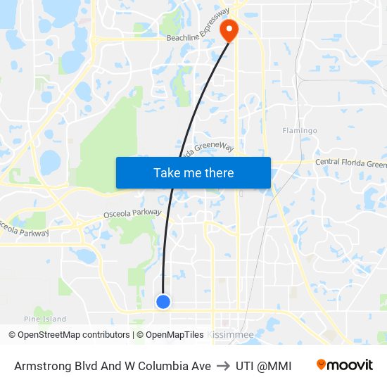 Armstrong Blvd And W Columbia Ave to UTI @MMI map