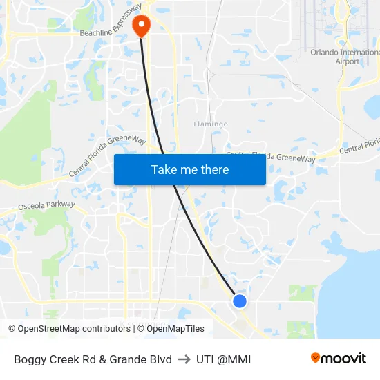Boggy Creek Rd & Grande Blvd to UTI @MMI map
