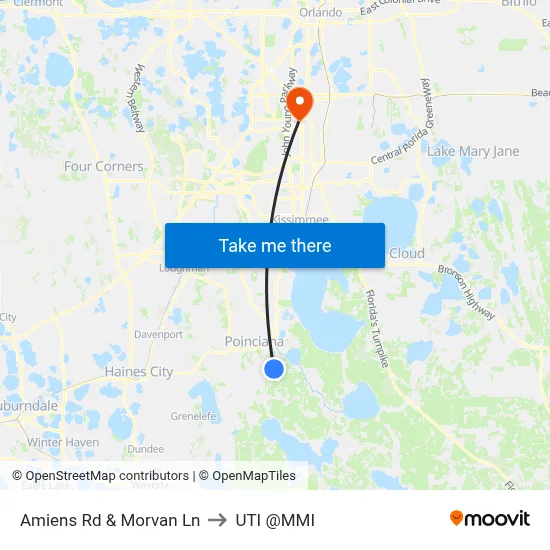 Amiens Rd & Morvan Ln to UTI @MMI map