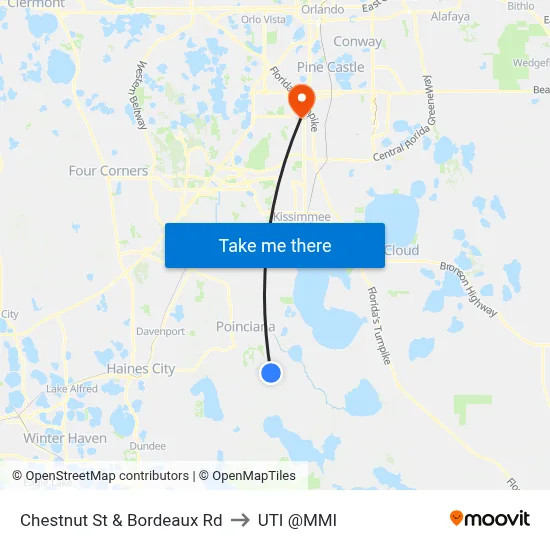 Chestnut St & Bordeaux Rd to UTI @MMI map