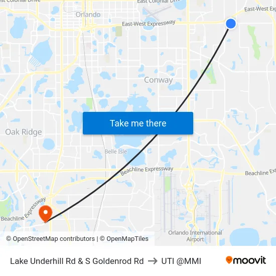 Lake Underhill Rd & S Goldenrod Rd to UTI @MMI map