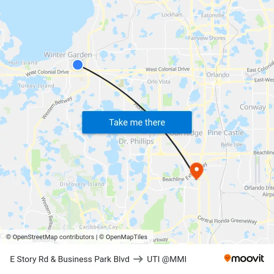 E Story Rd & Business Park Blvd to UTI @MMI map