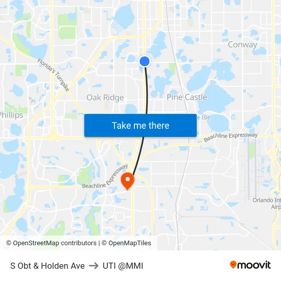 S Orange Blossom Trl & Holden Ave to UTI @MMI map