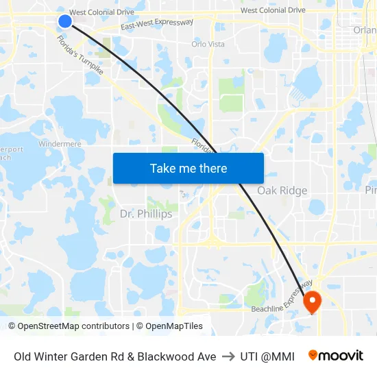 Old Winter Garden Rd & Blackwood Ave to UTI @MMI map
