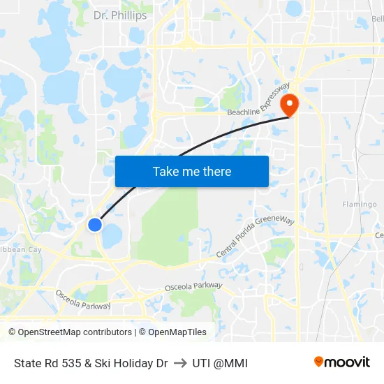 State Rd 535 & Ski Holiday Dr to UTI @MMI map