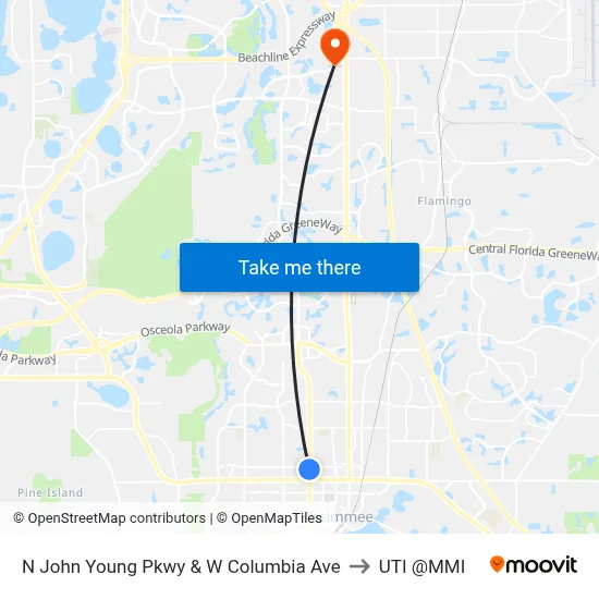 N John Young Pkwy & W Columbia Ave to UTI @MMI map