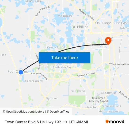 Town Center Blvd & Us Hwy 192 to UTI @MMI map