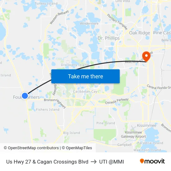 Us Hwy 27 & Cagan Crossings Blvd to UTI @MMI map