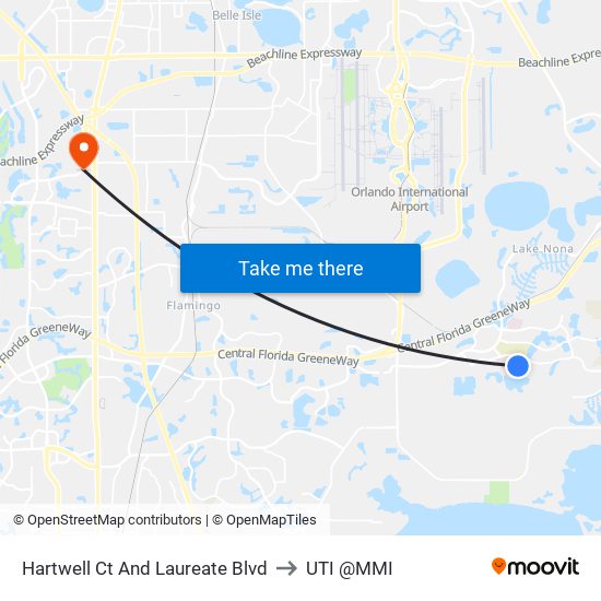 Hartwell Ct And Laureate Blvd to UTI @MMI map