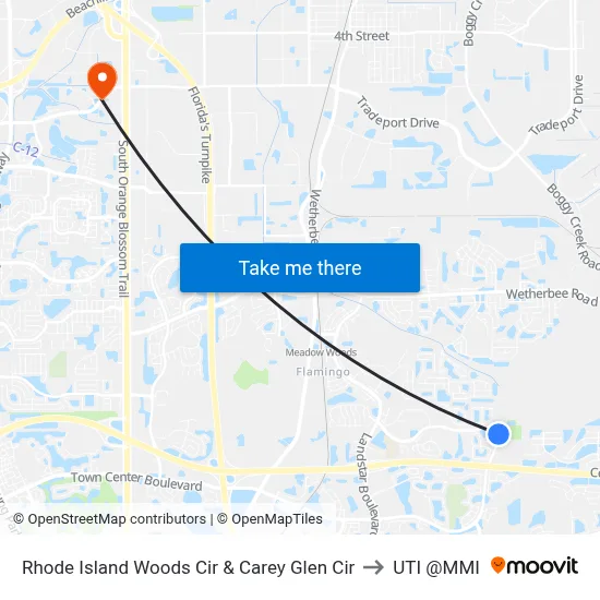 Rhode Island Woods Cir & Carey Glen Cir to UTI @MMI map