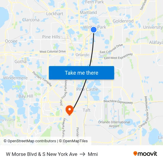 W Morse Blvd & S New York Ave to Mmi map