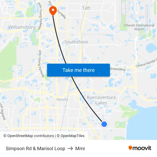 Simpson Rd & Marisol Loop to Mmi map