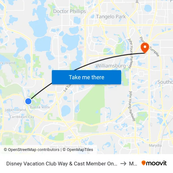 Disney Vacation Club Way & Cast Member Only Rd to Mmi map