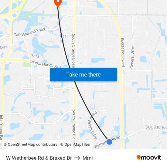 W Wetherbee Rd & Braxed Dr to Mmi map