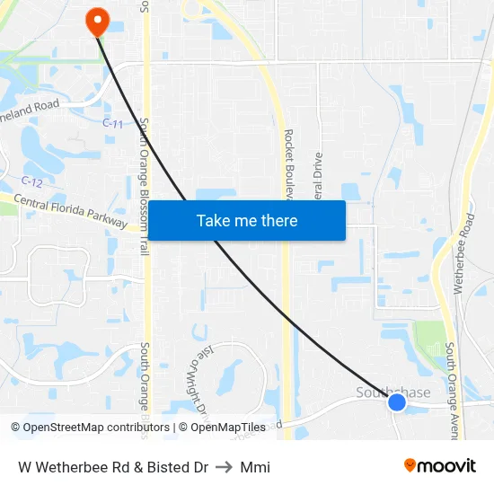 W Wetherbee Rd & Bisted Dr to Mmi map