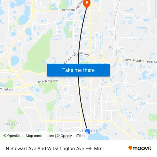 N Stewart Ave And W Darlington Ave to Mmi map