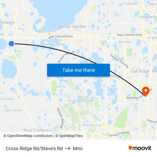Cross Ridge Rd/Steve's Rd to Mmi map