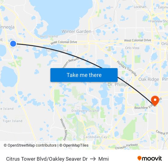 Citrus Tower Blvd/Oakley Seaver Dr to Mmi map