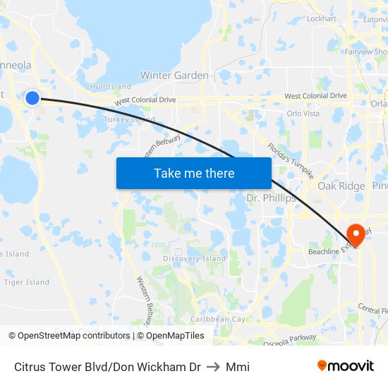 Citrus Tower Blvd/Don Wickham Dr to Mmi map