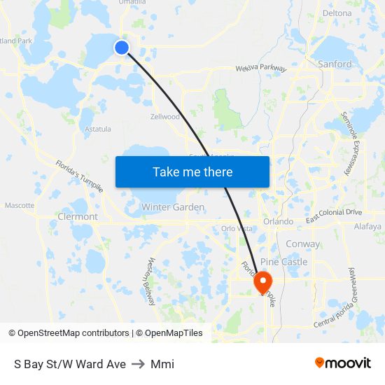 S Bay St/W Ward Ave to Mmi map