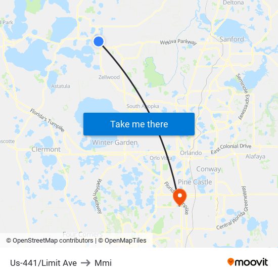 Us-441/Limit Ave to Mmi map