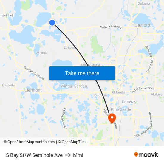 S Bay St/W Seminole Ave to Mmi map