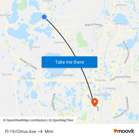 Fl-19/Citrus Ave to Mmi map